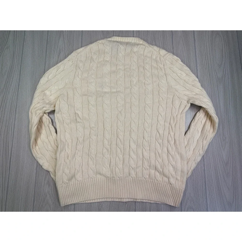 Polo Ralph Lauren Mens Cable Knit Sweater In Andover Cream Size M New With Tags